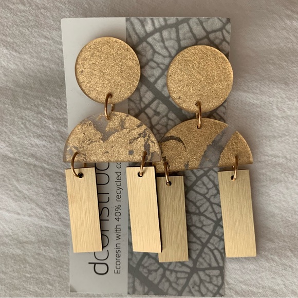 Resin Statement Geometric Stud Earrings by dconstruct - Picture 3 of 5